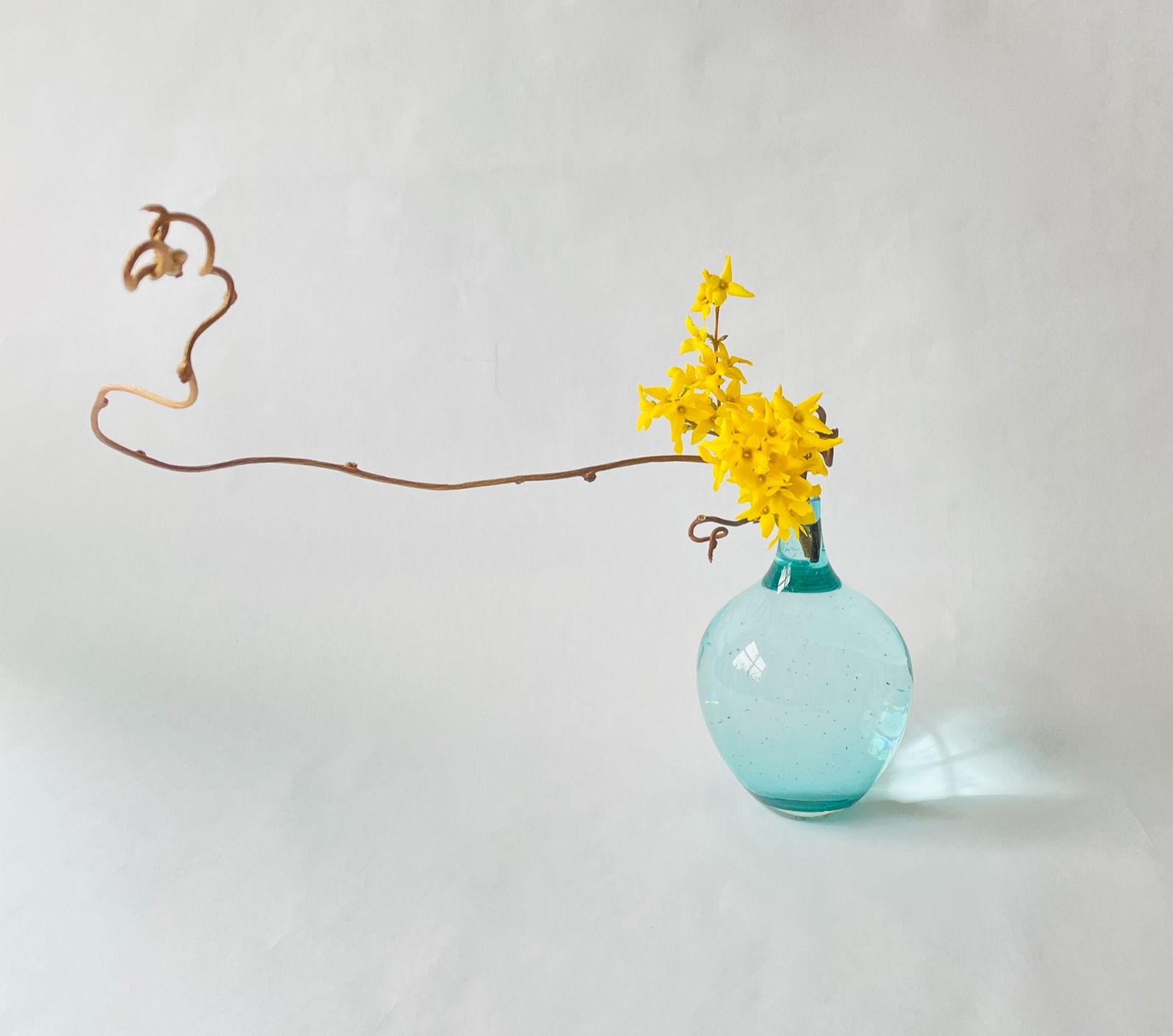 Ikebana arrangement in a traditional vase